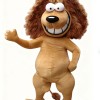 Brown cartoon lion mascot costume