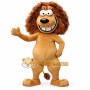 Brown cartoon lion mascot costume