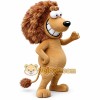 Brown cartoon lion mascot costume