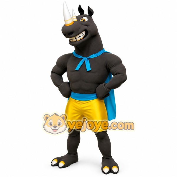 Black Brave Rhinoceros Mascot Costume