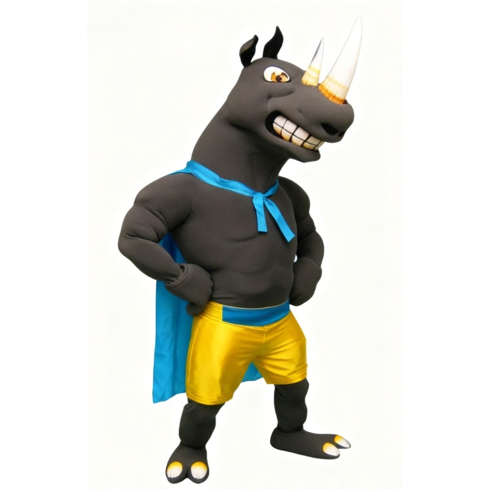 Black Brave Rhinoceros Mascot Costume