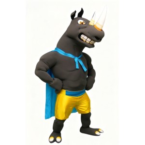 Black Brave Rhinoceros Mascot Costume