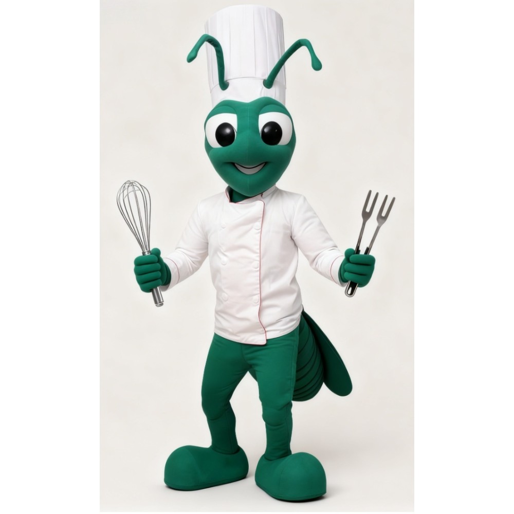 Green Ant Chef Cartoon Mascot Costume
