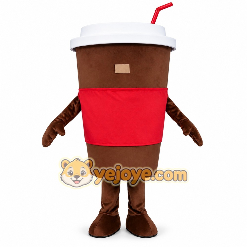 Coffee cup cartoon mascot costume