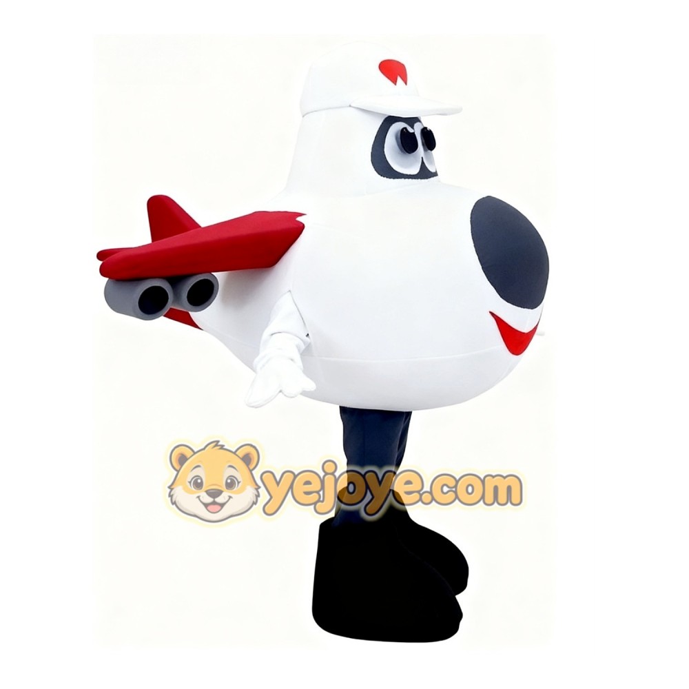 White helicopter Mascot costume