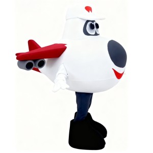 White helicopter Mascot costume