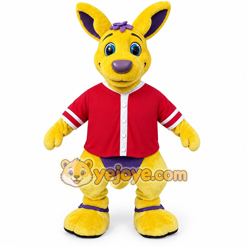 Yellow kangaroo cartoon Mascot costume