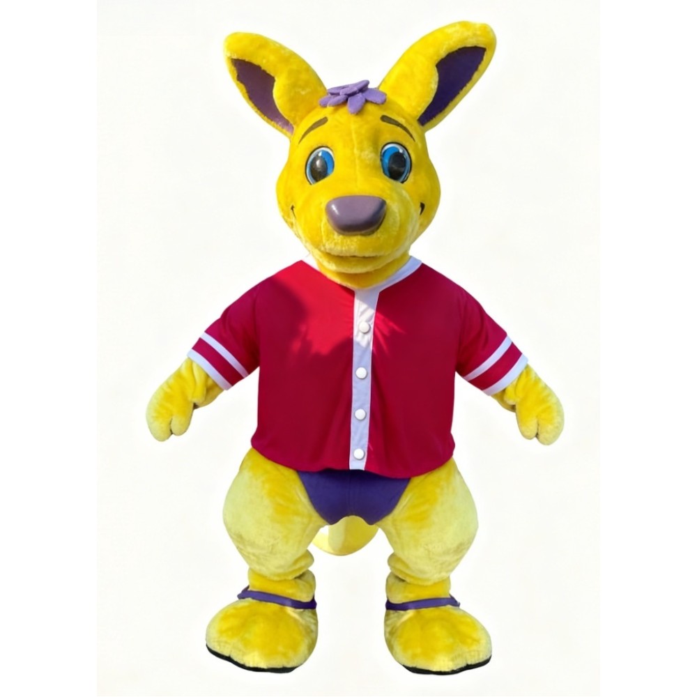 Yellow kangaroo cartoon Mascot costume