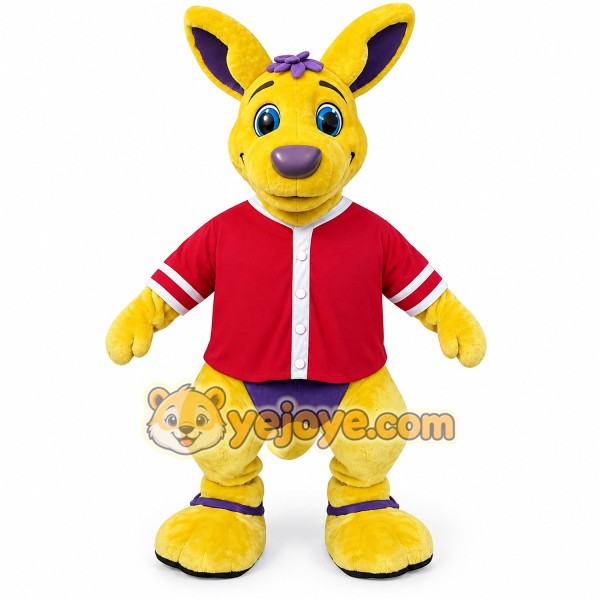 Yellow kangaroo cartoon Mascot costume