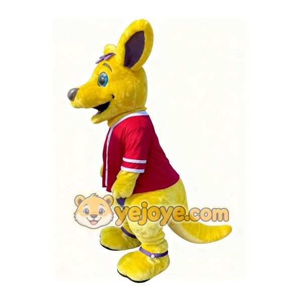 Yellow kangaroo cartoon Mascot costume