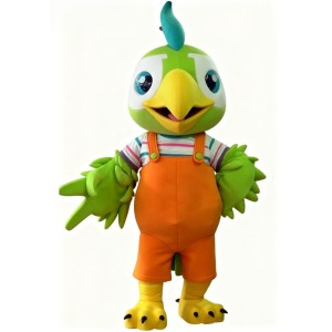Green parrot cartoon Mascot costume