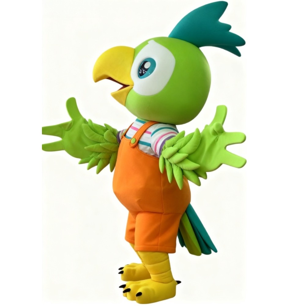 Green parrot cartoon Mascot costume