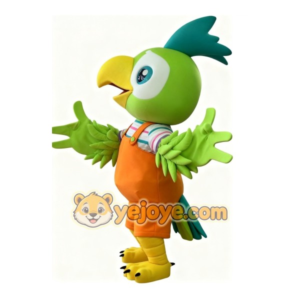 Green parrot cartoon Mascot costume