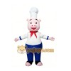 White uniform Chef Pig Mascot Costume