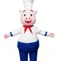 White uniform Chef Pig Mascot Costume