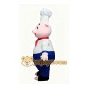 White uniform Chef Pig Mascot Costume