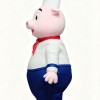 White uniform Chef Pig Mascot Costume