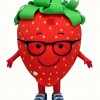 Cartoon Strawberry Mascot Costume