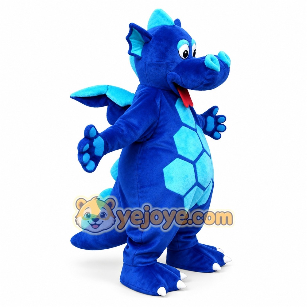 Blue Dinosaur Mascot Costume Blue Dinosaur Mascot Costume