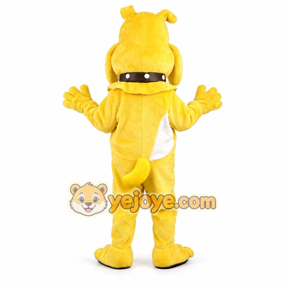 Yellow Bulldog Puppy Cartoon Mascot Costume Yellow Bulldog Puppy Cartoon Mascot Costume