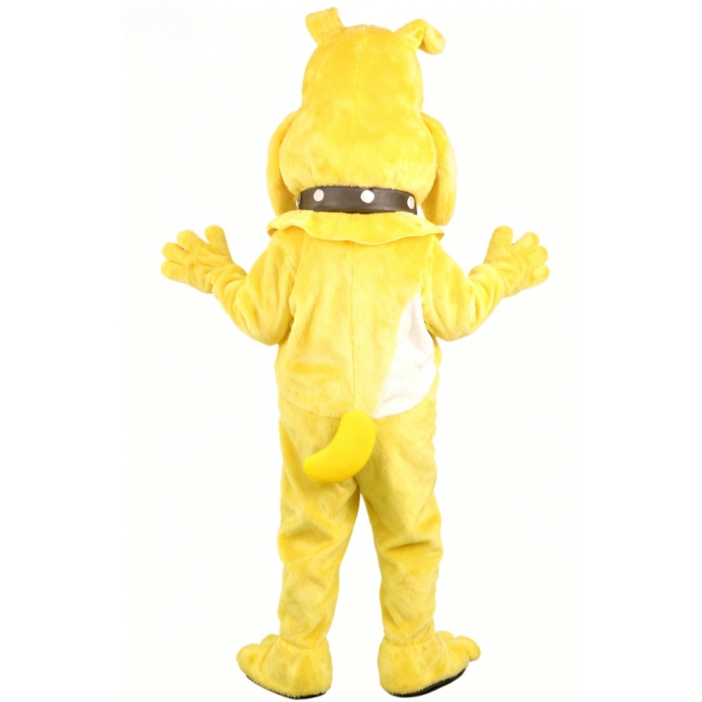 Yellow Bulldog Puppy Cartoon Mascot Costume