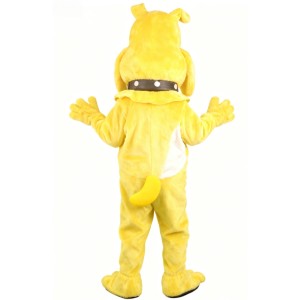 Yellow Bulldog Puppy Cartoon Mascot Costume