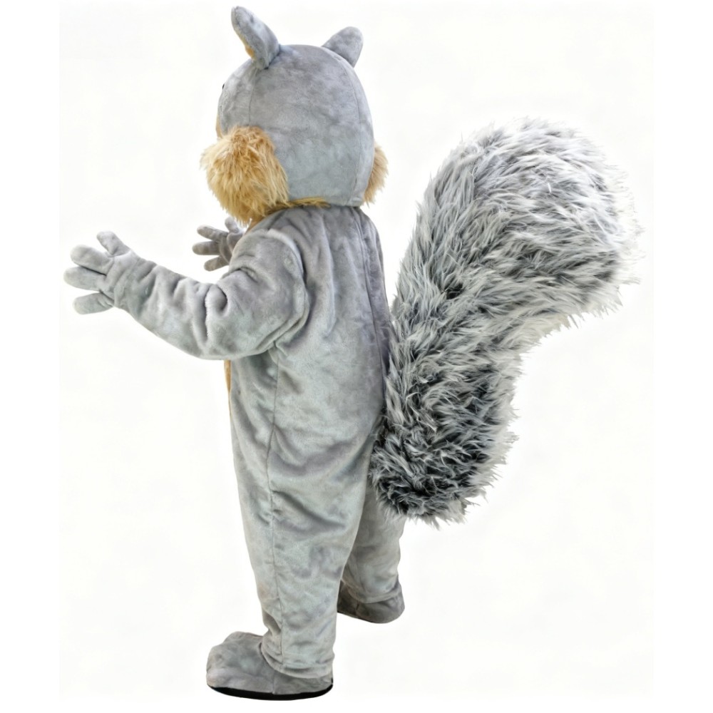 Grey cute squirrel cartoon mascot costume