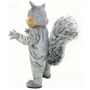Grey cute squirrel cartoon mascot costume