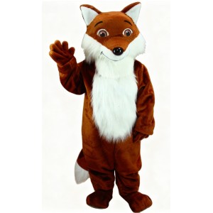 Brown Furry Fox Cartoon Mascot Costume