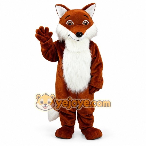 Brown Furry Fox Cartoon Mascot Costume