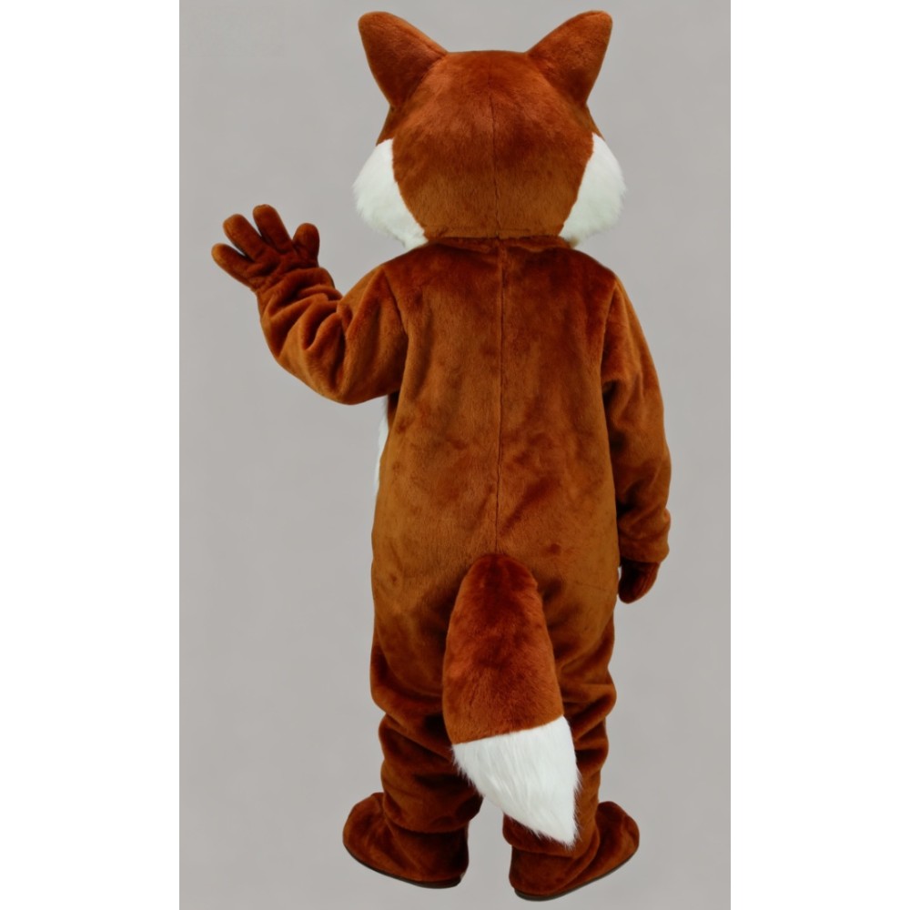 Brown Furry Fox Cartoon Mascot Costume