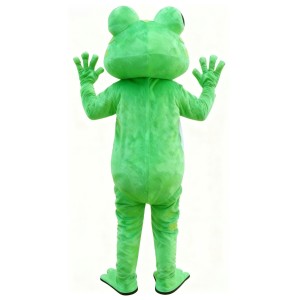 Green Skinny Frog Cartoon Mascot Costume