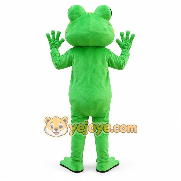 Green Skinny Frog Cartoon Mascot Costume Green Skinny Frog Cartoon Mascot Costume
