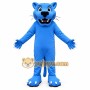 Blue cougar cartoon Mascot Costume