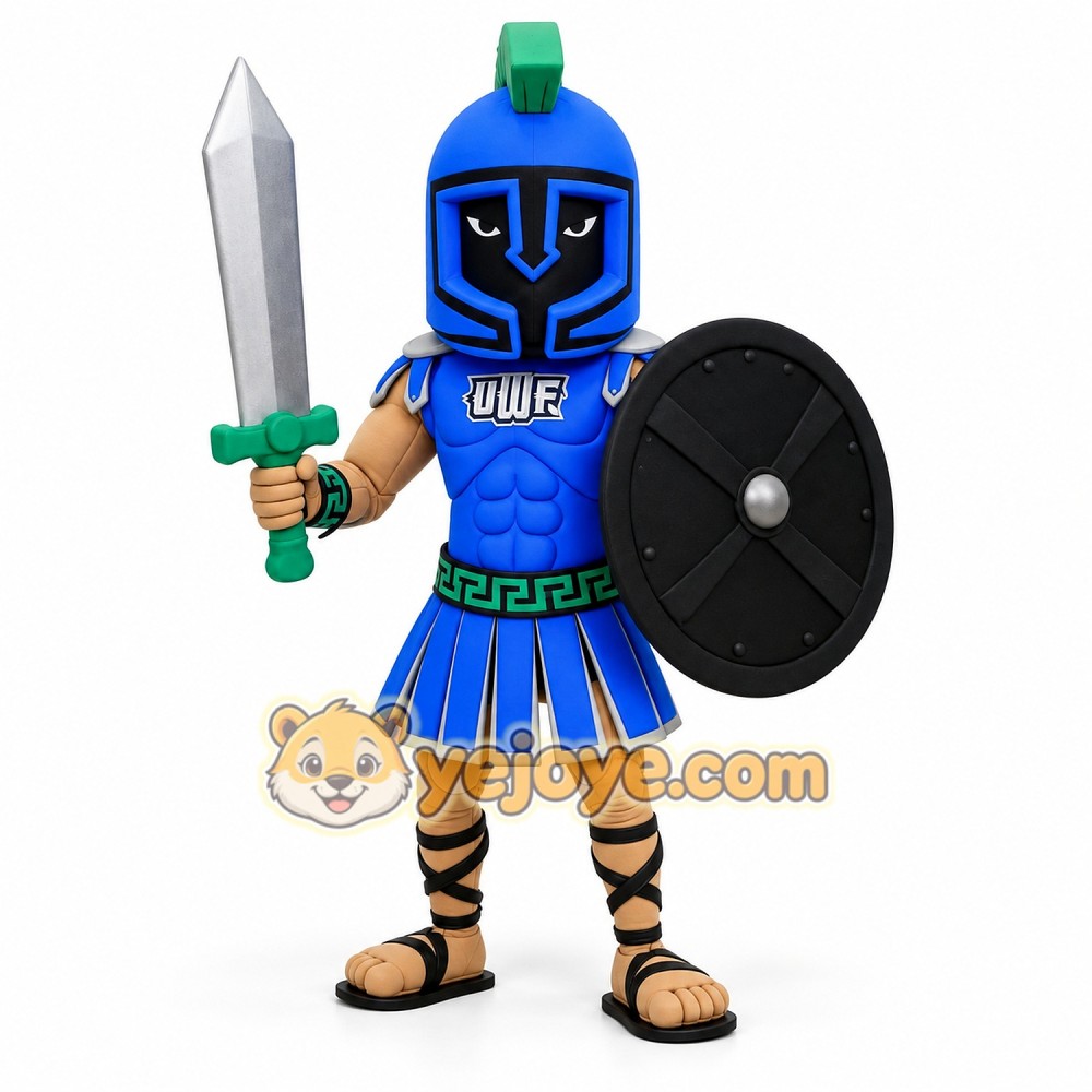 Blue Spartan warrior Mascot costume Blue Spartan warrior Mascot costume