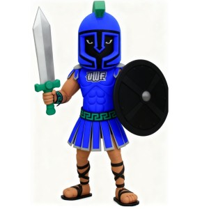 Blue Spartan warrior Mascot costume