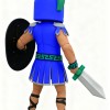 Blue Spartan warrior Mascot costume