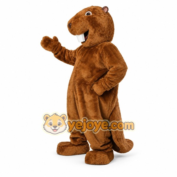 Brown Beaver mascot costume