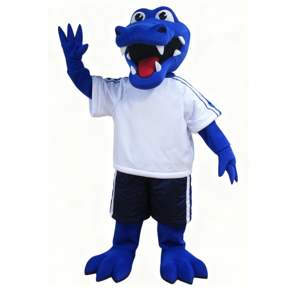 Blue crocodile mascot costume