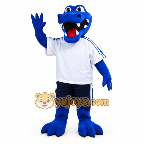 Blue crocodile mascot costume