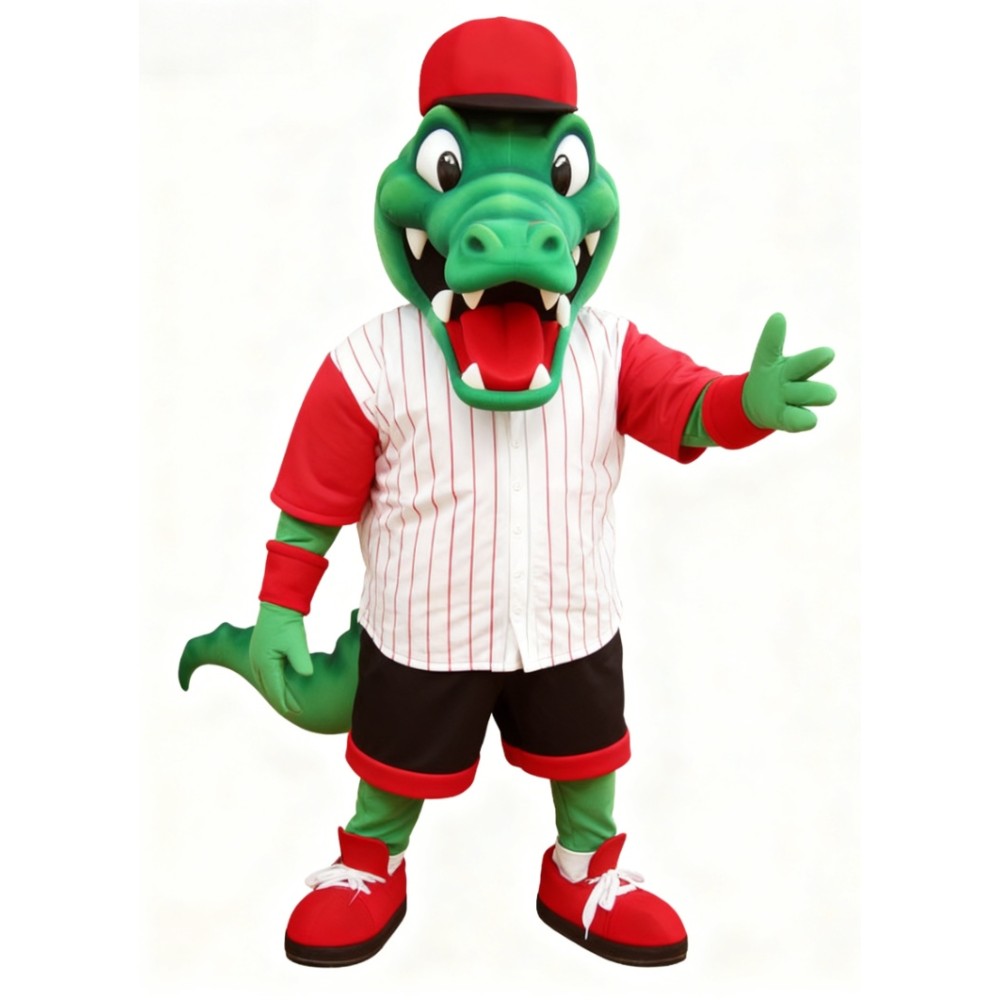 Green crocodile cartoon mascot costume