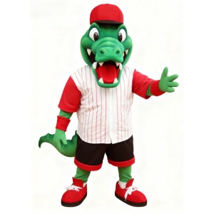 Green crocodile cartoon mascot costume