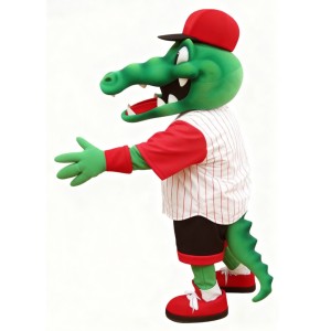 Green crocodile cartoon mascot costume