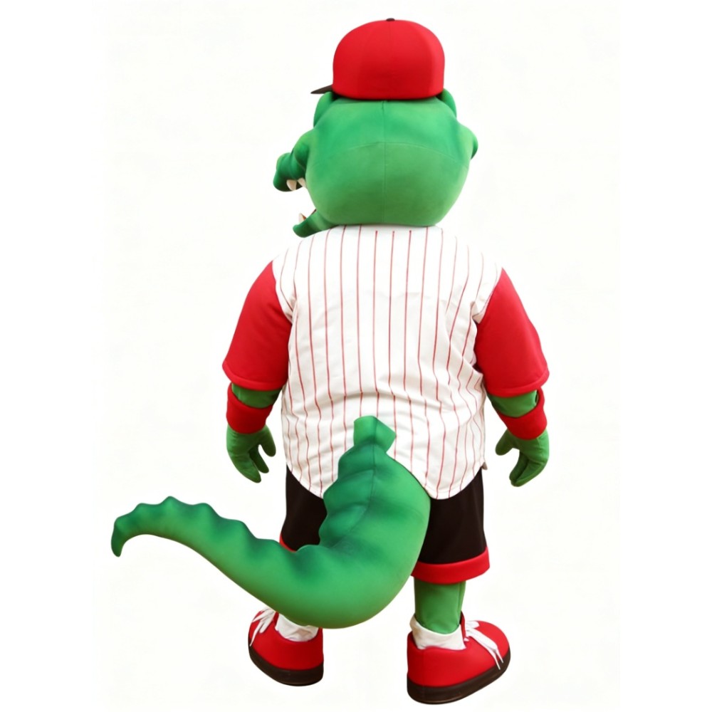 Green crocodile cartoon mascot costume
