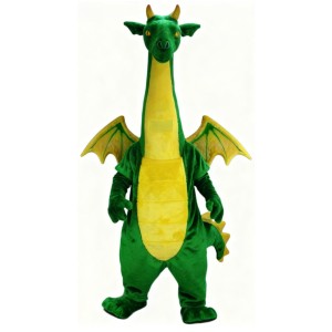 Green long necked dinosaur Mascot costume
