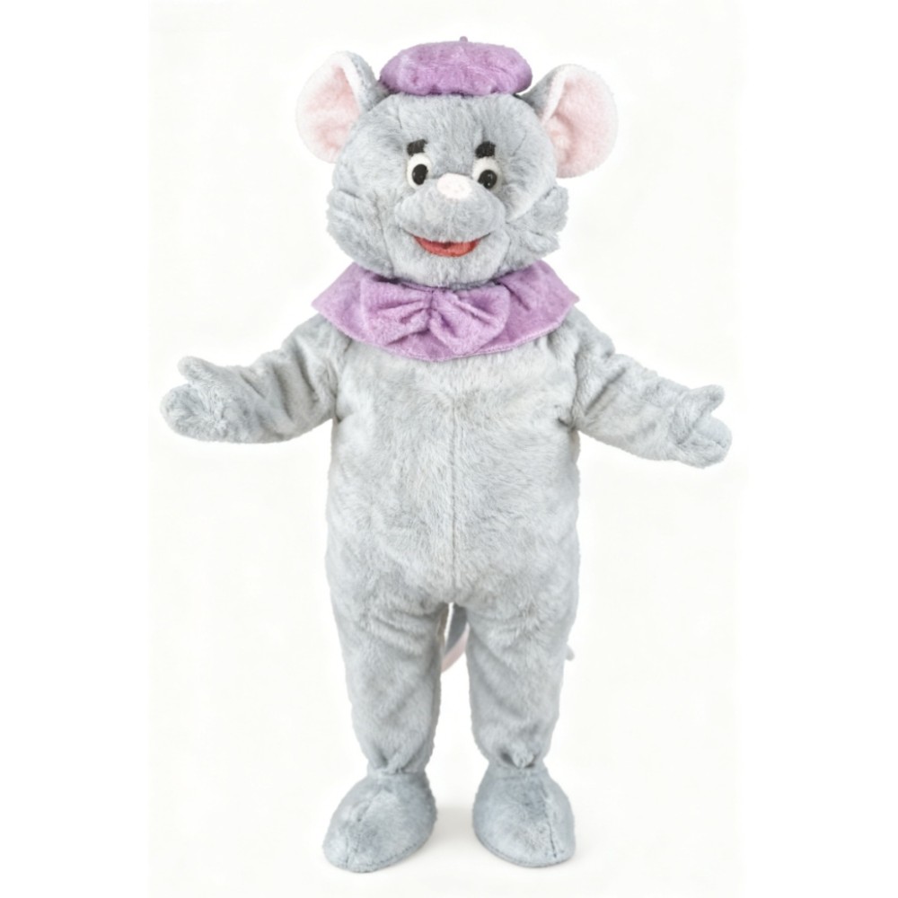 Grey cute little mouse cartoon mascot costume