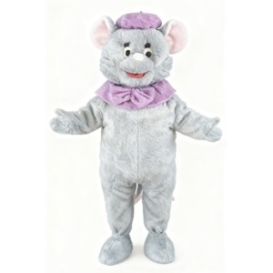 Grey cute little mouse cartoon mascot costume
