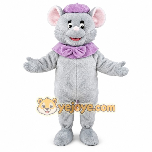 Grey cute little mouse cartoon mascot costume