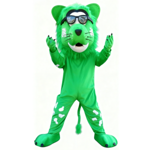 Cartoon Green lion mascot costume ﻿