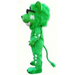 Cartoon Green lion mascot costume ﻿